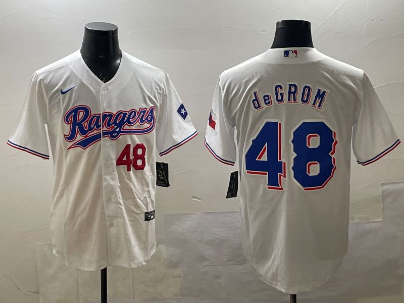 Men Texas Rangers #48 Degrom White Game 2025 Nike MLB Jersey style 5